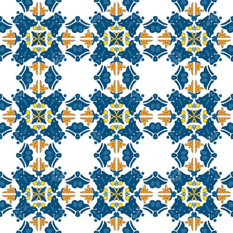 Ubin Portugis Azulejo Wallpaper Biru Vektor Azulejo Wallpaper Biru