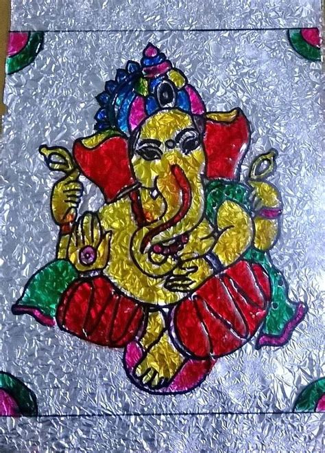 Glass Painting Of Ganesha Painting By Sonia Dutta