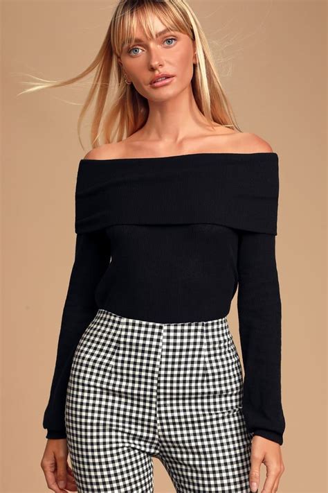 Cute Off The Shoulder Tops Bardot Top Off Shoulder Tops Lulus Off