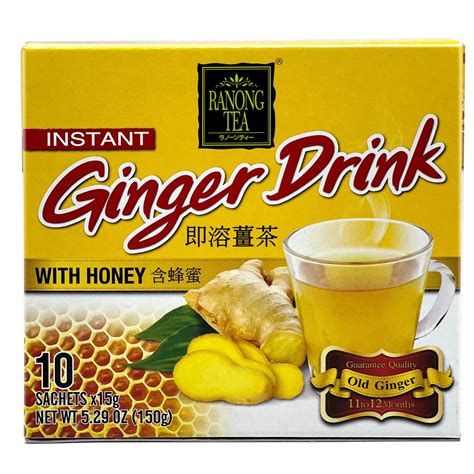 Ranong Tea Instant Honey Ginger Drink 10 Sachets 529 Oz 150 G 即溶姜茶