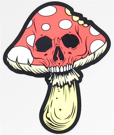 N°hours Mushroom Skull Sticker Zumiez In 2020 Skull Sticker