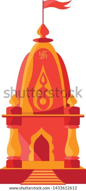 Hindu Spiritual Temple Flag Swastik Stock Vektorgrafik Lizenzfrei