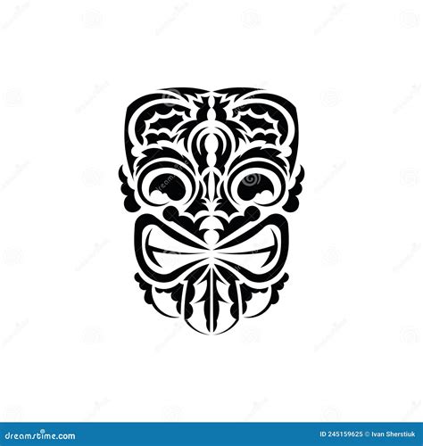 Tribal Mask Black Tattoo In The Style Of The Ancient Tribes