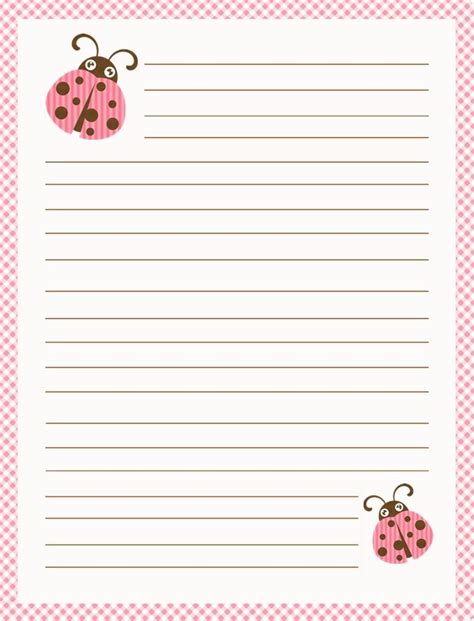 Pin By Dorita Rico On Ladybugs Writing Paper Printable Stationery