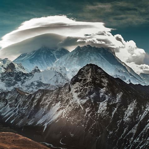 Mountains Covered In Snow Clouds 4k Ipad Air Wallpapers Free Download