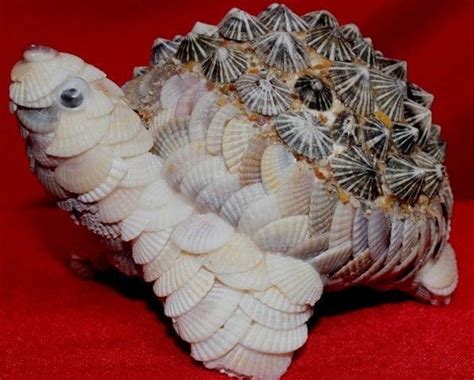 Shell Figurines Turtle With Natural Sea Shell Figurinesculpture