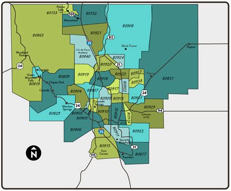 Colorado Springs Zip Code Map Map