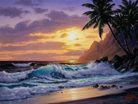 Sunsetbeach Bobross Beach Sunset Painting Sunset Painting Cool