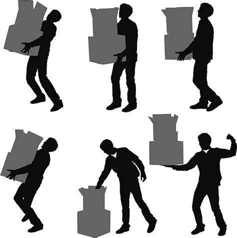 40 Box Container Silhouette Carrying Moving House Illustrations