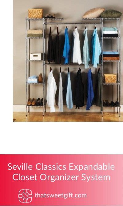 The whitmor deluxe adjustable closet organization provides you with the most pleasant way to establish storage of your items in the bedrooms, attic, garage basement and kitchen as it is a. Seville Classics Expandable Closet Organizer System # ...