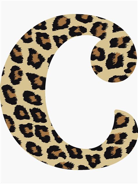 Letter C Leopard Cheetah Monogram Initial Sticker For Sale By