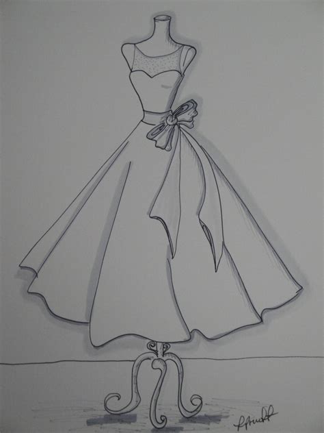 Custom Wedding Dress Sketch By Laura Pruett Of Laura Arts And Design