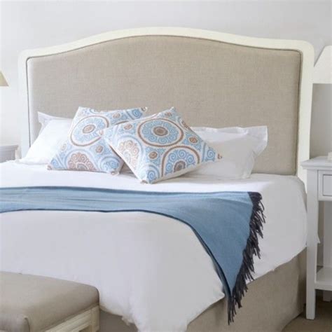 Natural Linen And Antique White Camelback Bedhead Hardtofind Bed