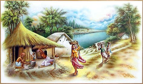Indian Village Scene
