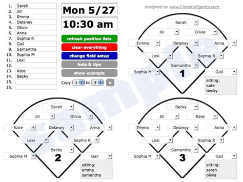 10 player baseball position chart. Great Visual for Position Rotation | Coaching Baseball ...