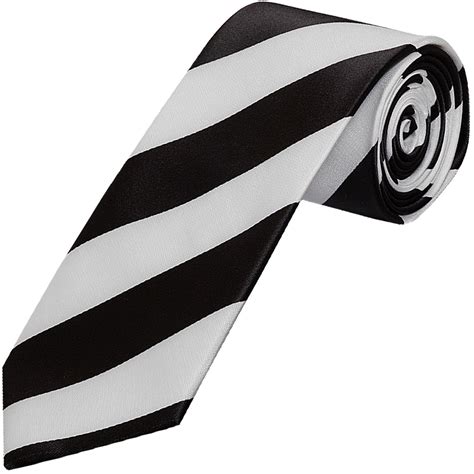 Black And White Striped Classic Tie Mens Striped Tie Football Tie