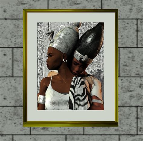 Black Couples Art 5 Zulu Love Afro Love African American Etsy