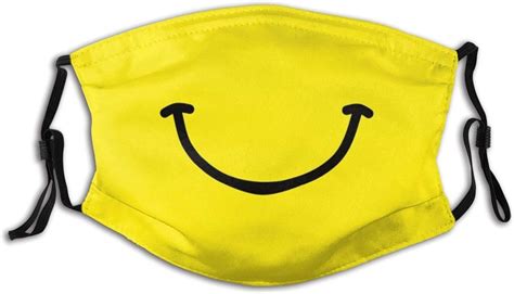 Smiley Face Mask Funnyadjustable With 2 Filters For Men And Women