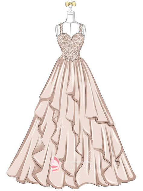 Beaded Sweetheart Peach Layered Tulle Prom Dress - Lunss