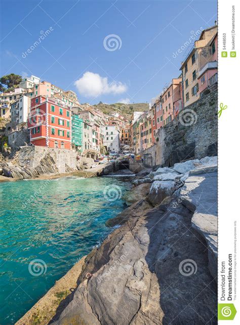Riomaggiore Fisherman Village In Cinque Terre Stock Image Image Of