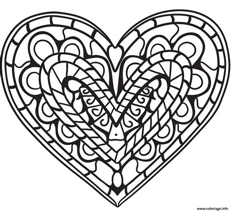 Coloriage Coeur Zentangle Dessin Coeur à Imprimer