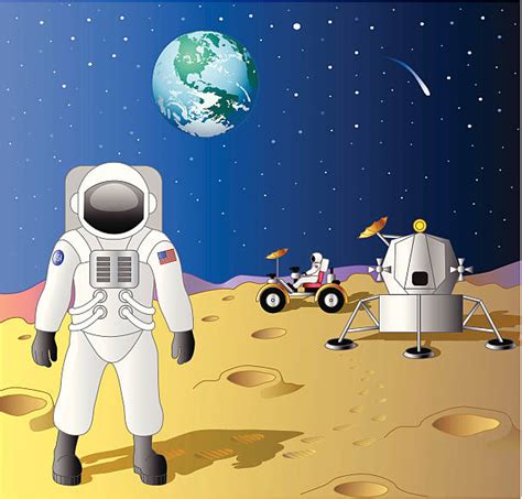 Royalty Free Walking On The Moon Clip Art Vector Images