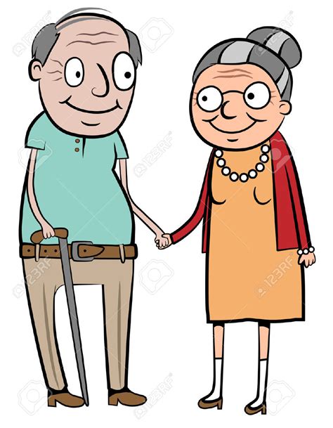 22507844 Illustration Of A Happy Old Couple Holding Hands Stock Vector
