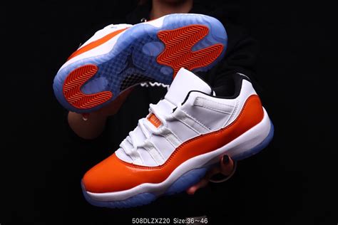 2019 Air Jordan 11 Low White Orange Shoes 19og61109 7600