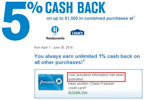 So, i went to the lowes charlottesville store to discuss the matter with the assistant manager. 5% Cash Back with Chase Freedom at Restaurants and Lowe's Home Improvement Stores (Activation Open)