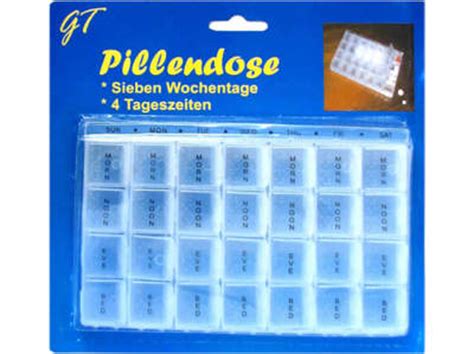 Rücksendeetikett dhl retourenschein ausdrucken kostenlos : Tabletteneinteiler " Pillendose " für 7 Wochentage mit 28 ...