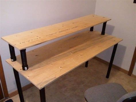 Build this table from one sheet of plywood. Easy Plywood Projects | Lights on/off shots of the desk in ...