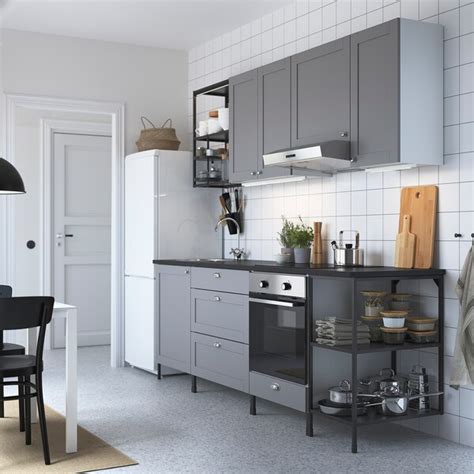 Tienda online de muebles, colchones, decoración y electrodomésticos. ENHET Cocina - antracita/gris estructura - IKEA