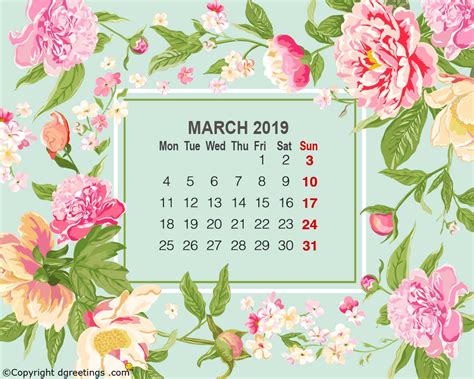 March 2019 Calendar Wallpapers Wallpaper Cave