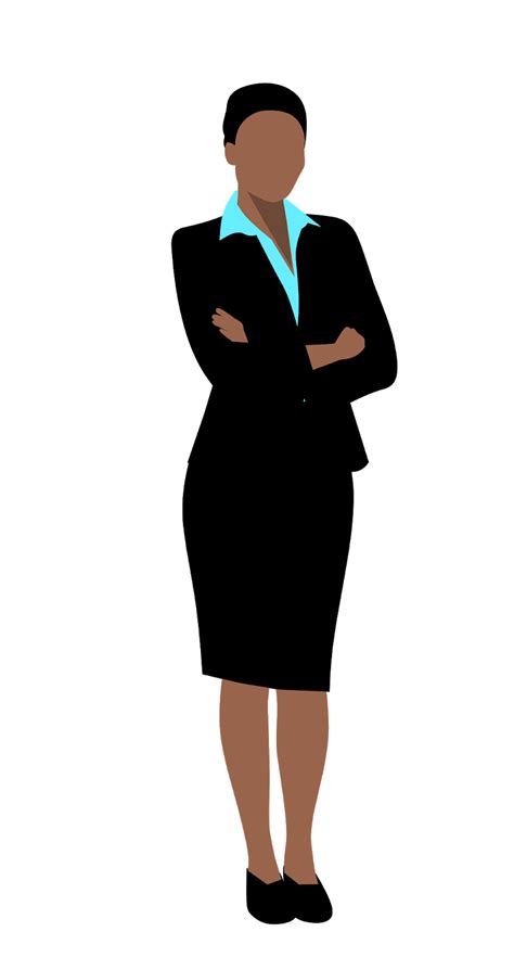 A Woman In A Business Suit Standing With Her Arms Crossed