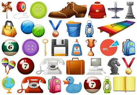 Set Of Different Objects 682995 Vector Art At Vecteezy
