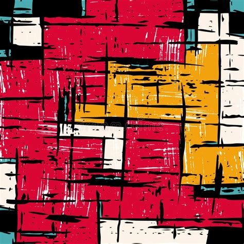 Bright Colorful Geometric Abstract Pattern Graffiti Stock Illustration