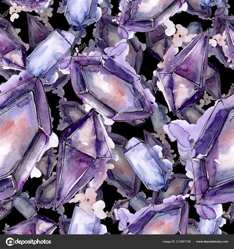 Colorful Diamond Rock Jewelry Mineral Seamless Background Pattern