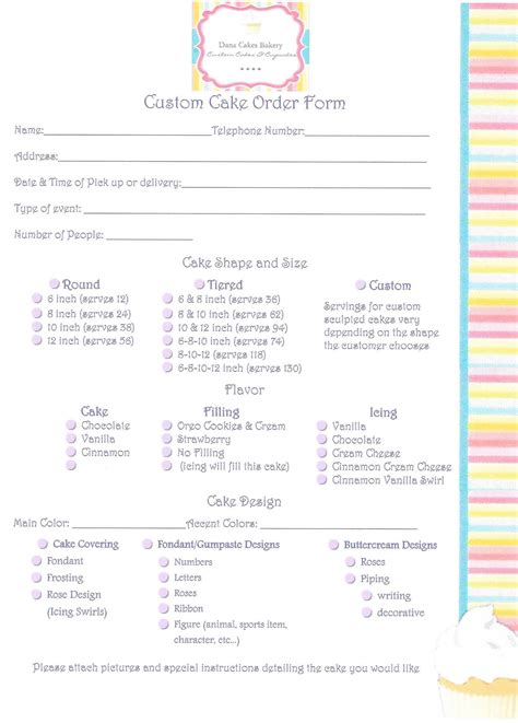 Check spelling or type a new query. Custom Cake Order Form - Fill out this form and send it to ...