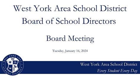 West York Area School District Board Meeting Youtube
