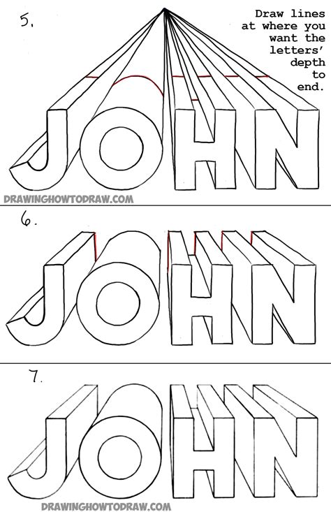 How To Draw 3d Letters In One Point Perspective Perspective Drawing