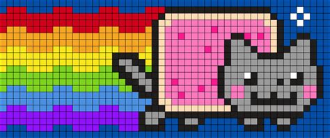 Nyan Cat Perler Bead Pattern Bead Sprites Characters Fuse Bead Patterns