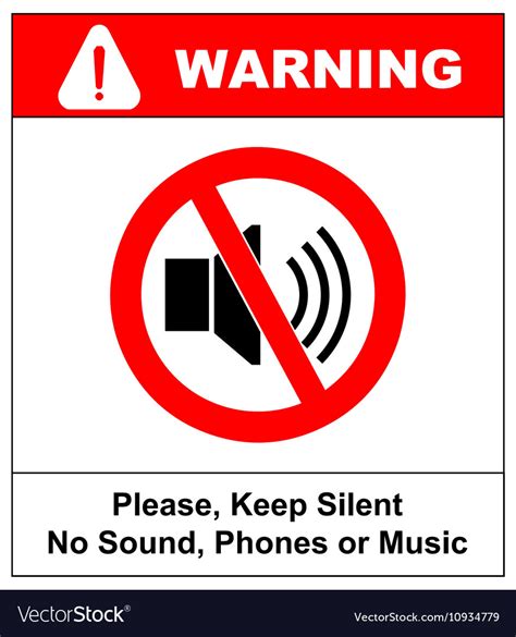 Prohibited Sign For Keep Silent Royalty Free Vector Image