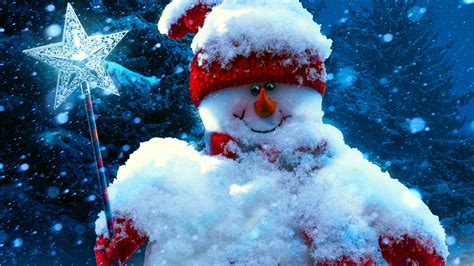 Wallpaper Christmas New Year Snowman Winter 2560x1920 Hd Picture Image