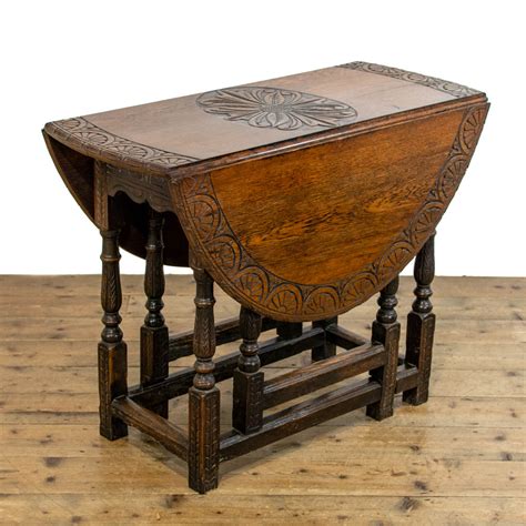 Antique Carved Oak Gateleg Table M 4275a Penderyn Antiques