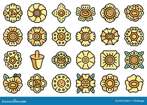 Rafflesia Icons Set Vector Flat Stock Vector Illustration Of Bloom