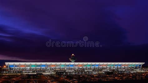 Dulles International Airport In Washington Dc Lit Up For The Holidays