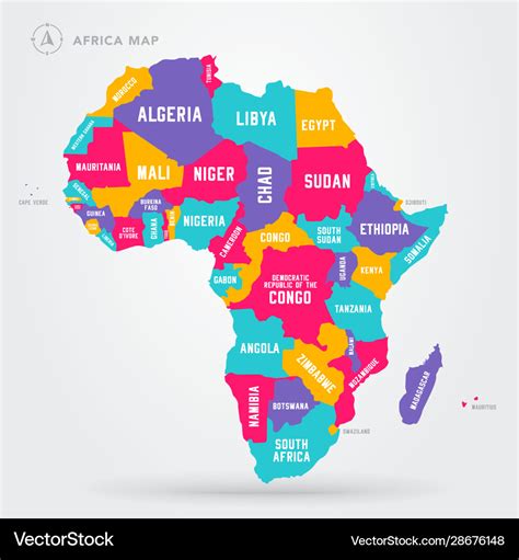 Africa Regions Map With Single African Countries Vector Image Sexiz Pix