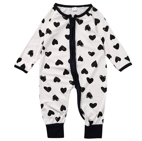 Newborn Infant Baby Boy Girl Clothes Long Sleeve Cotton Zipper Romper