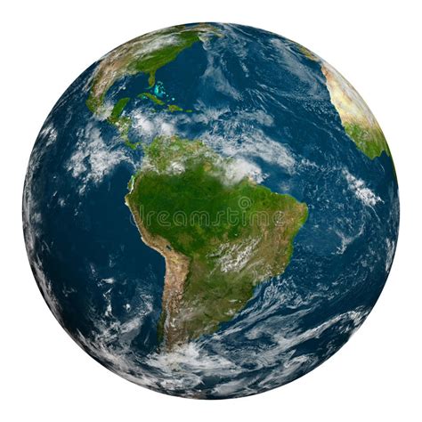 Planet Earth With Clouds South America Stock Illustration
