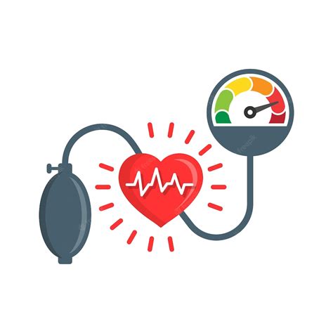 Premium Vector Arterial Blood Pressure Icon In Flat Style Heartbeat